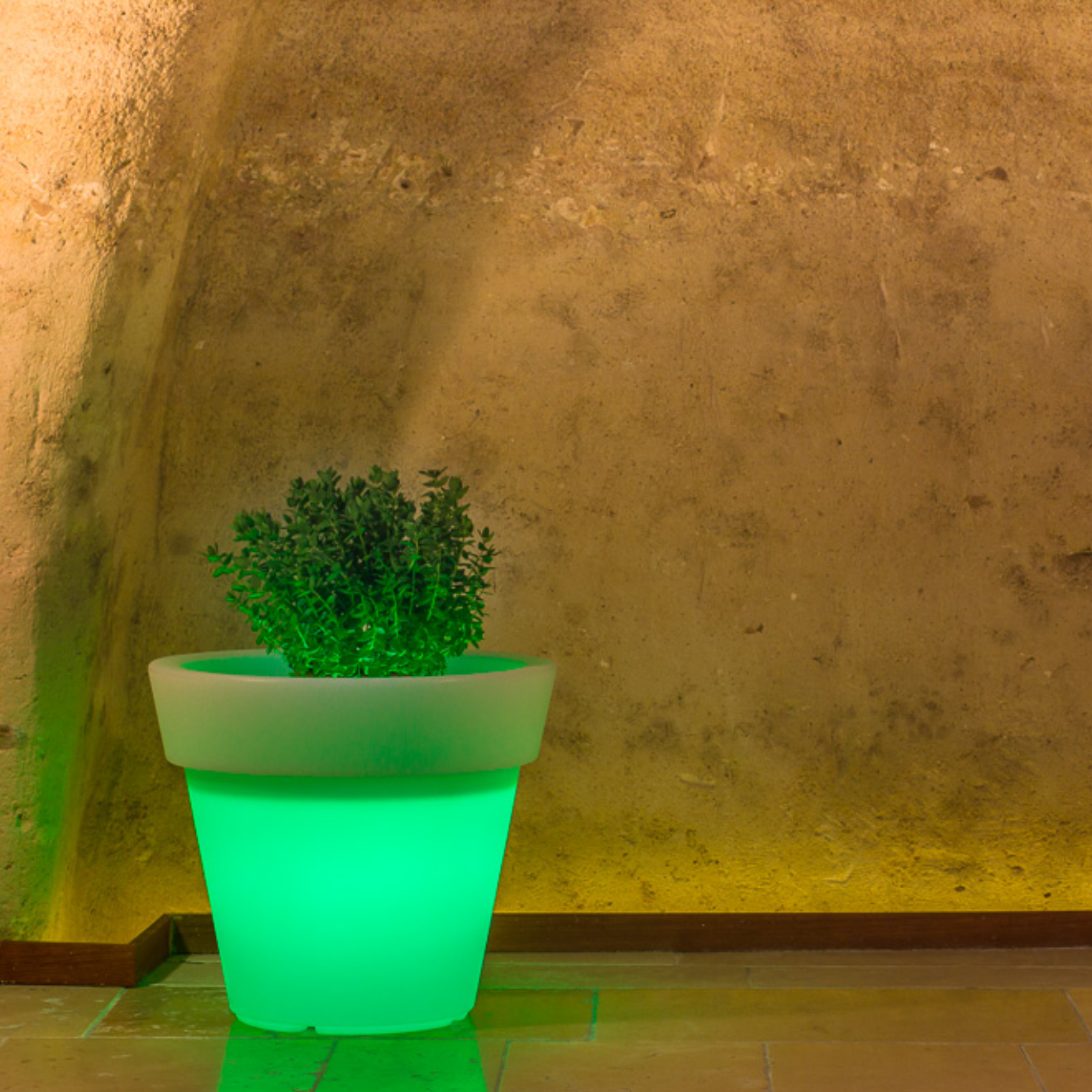 Vase Décoratif Avec éclairage LED - Fait Main, Forme Cylindrique Noir - Neuf Sous Emballage